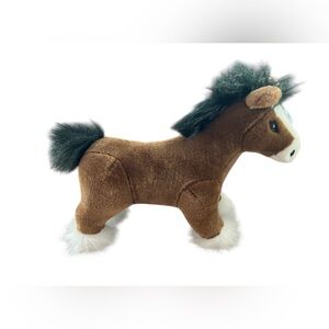 K&M International Draft Horse Brown Clydsdale Stuffed Animal Plush 1994 vintage